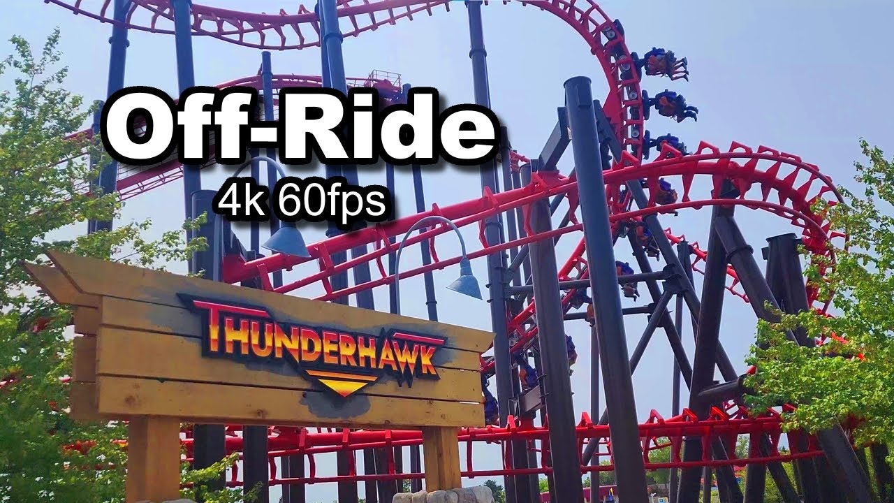 Thunderhawk Off-Ride Footage (4k 60fps) - Michigan's Adventure Roller Coaster