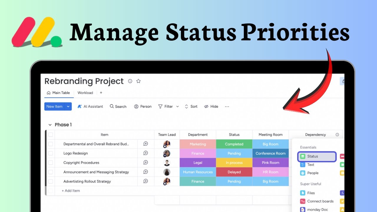 How to use the status column in monday.com (Efficiency Enhanced)
