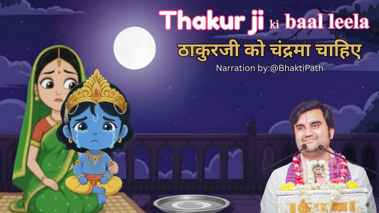 ठाकुर जी ने करी मैया यशोदा से चंद्रमा की माँग || Thakur ji ki baal leela #KrishnaLeela #bhaktipath