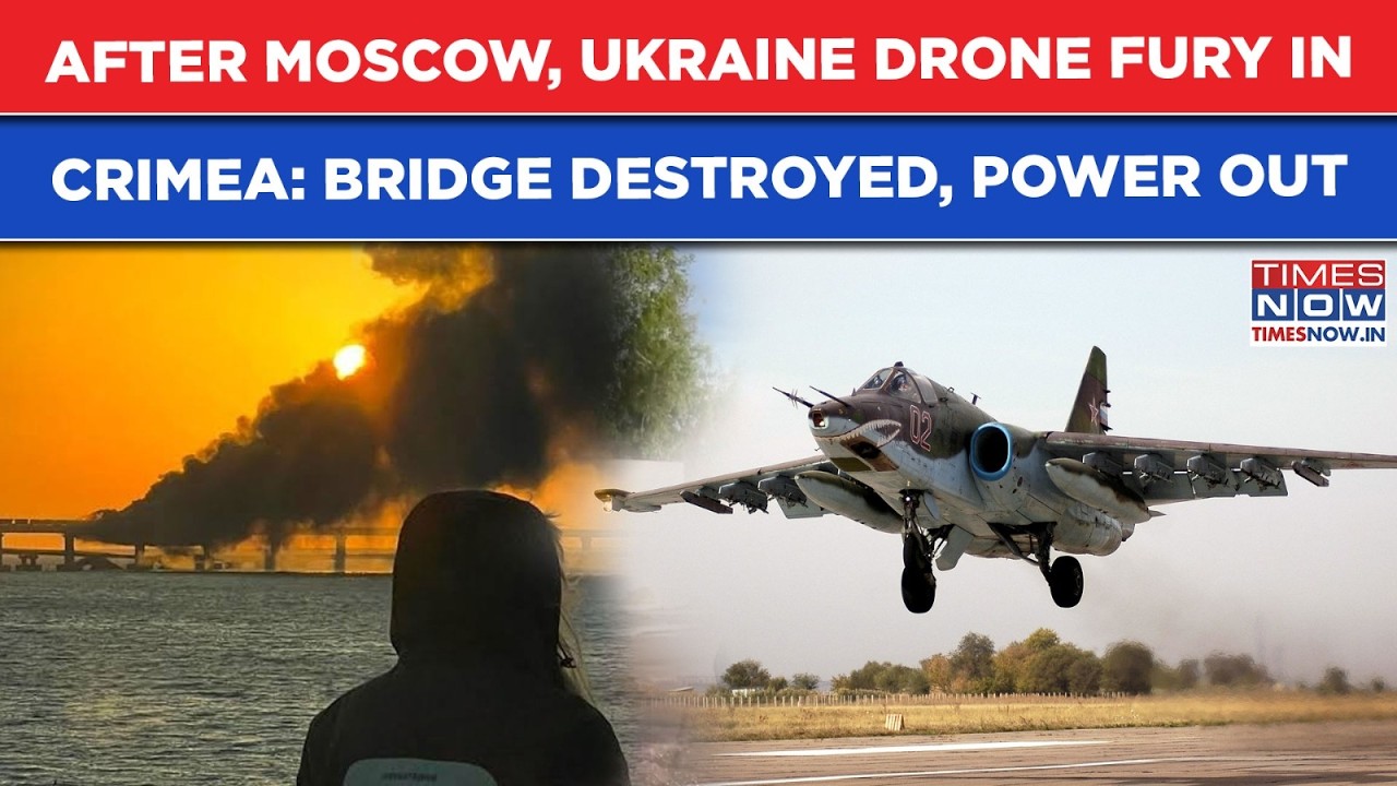 After Moscow, Ukraine Drone Fury In Crimea| Watch Bridge Destroyed, Power Knocked Out| Putin Fumes