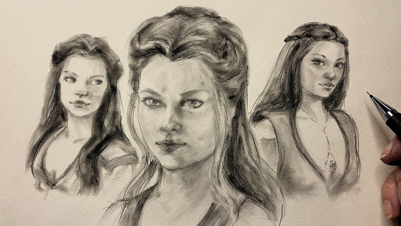 Pencil Portrait Sketch | Margaery Tyrell Minimal Study