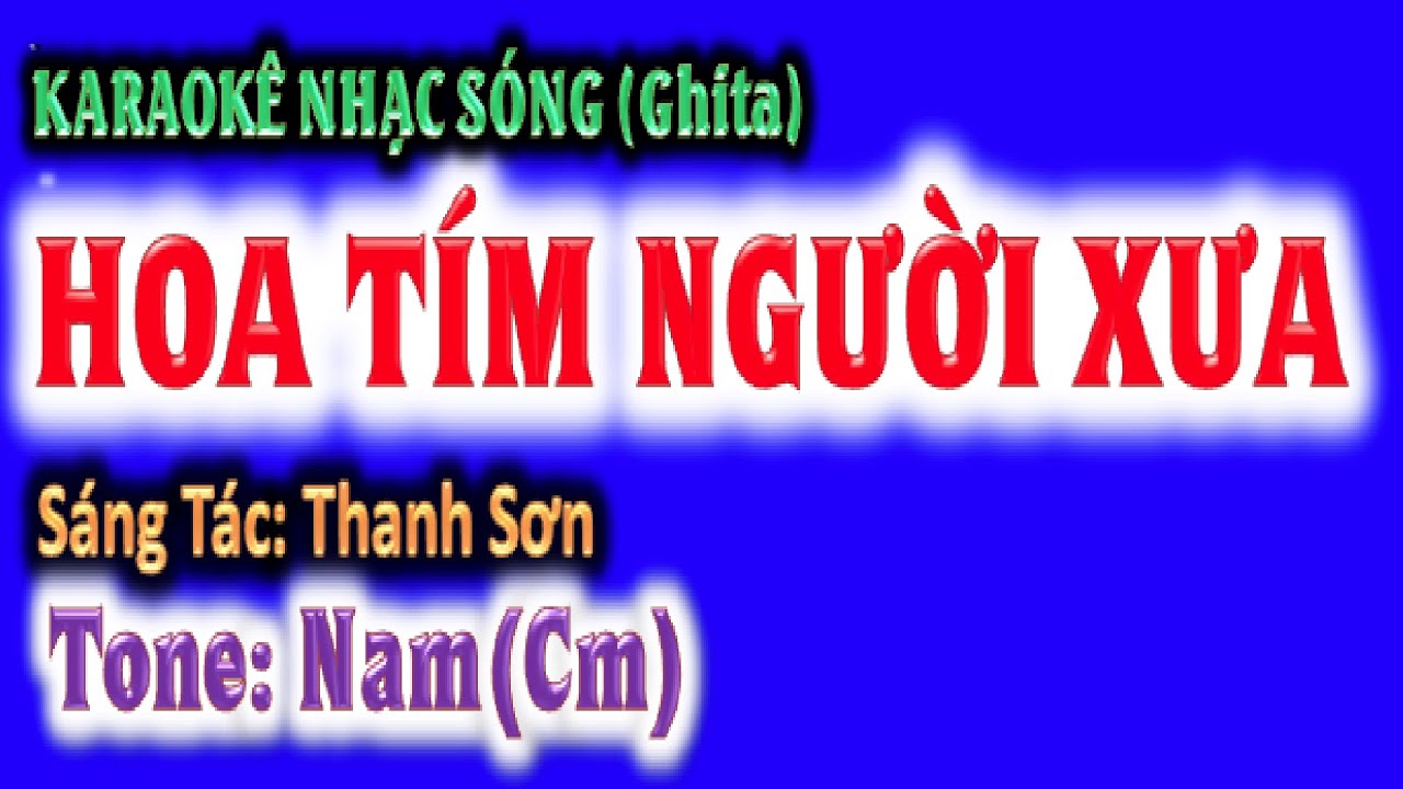 KARAOKE Hoa tím người xưa - tone nam (Cm) - ghi ta guitar Hoàng Chung 2023 NSHC