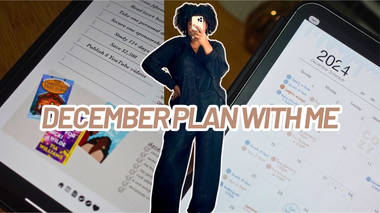 DECEMBER 2024 MONTHLY DIGITAL PLAN WITH ME | new desk + i'm planning a digital planner conference ✍️