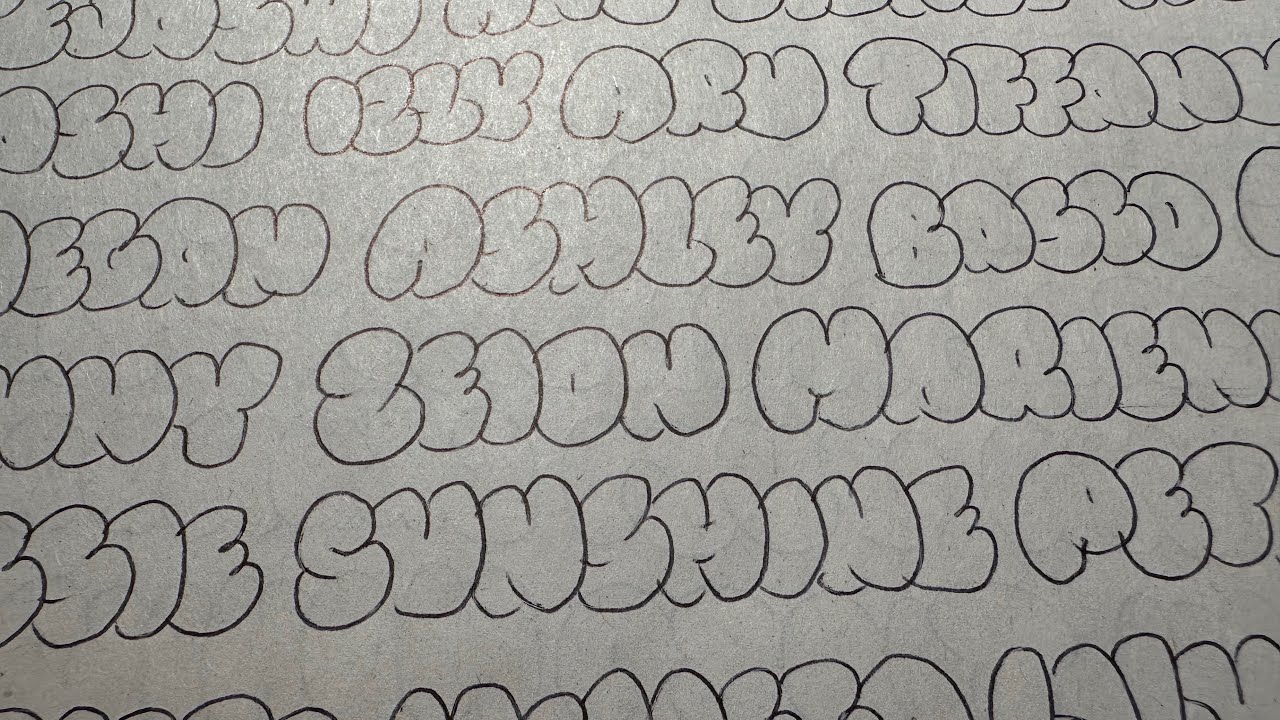 FIND YOUR NAME HERE! How to draw names in bubble letters