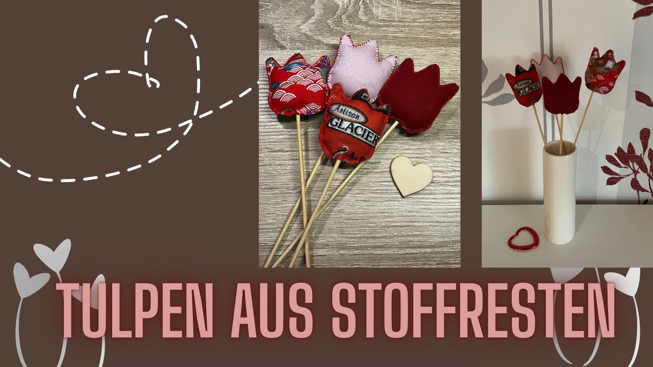 Tulpen nähen, Tulpen aus Stoffresten nähen