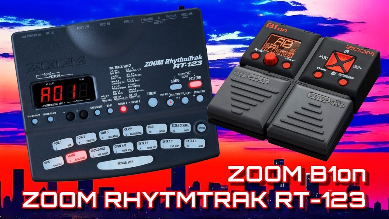 Zoom RhythmTrak RT-123 Drum Machine Bass Synth / Zoom B1on Bass Effects Pedal