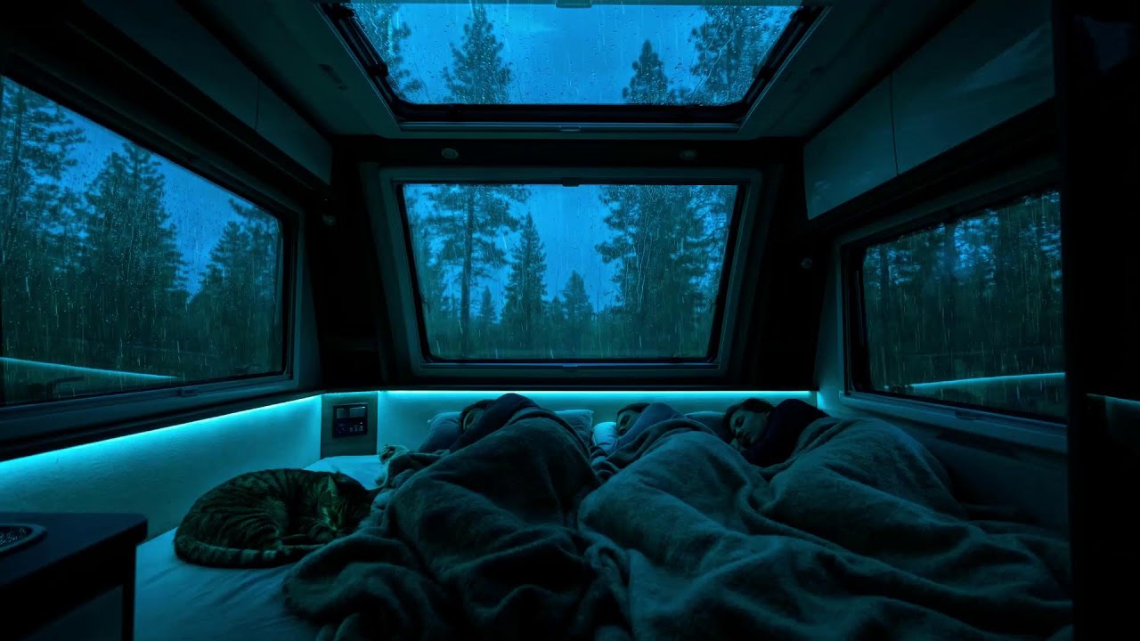 Soothing Rain & Thunder on Cozy Car 🌙 | Relaxing White Noise for Instant Sleep & Stress Relief