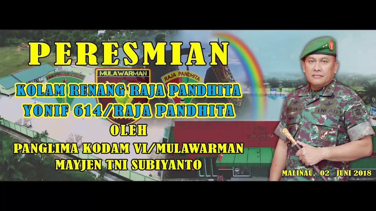 Pangdam VI/Mulawarman resmikan Kolam Renang Yonif 614/Rjp