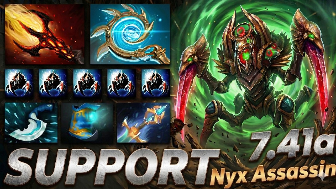 Nyx Assassin Support | 7.41a | Pos 4 | Dota 2 Gameplay