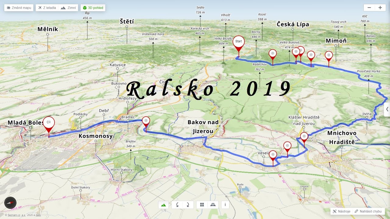 Ralsko na kole 2019, Doksy, letiště Hradčany, Hvězdov, Jabloneček a podle Jizery do Mladé Boleslavi