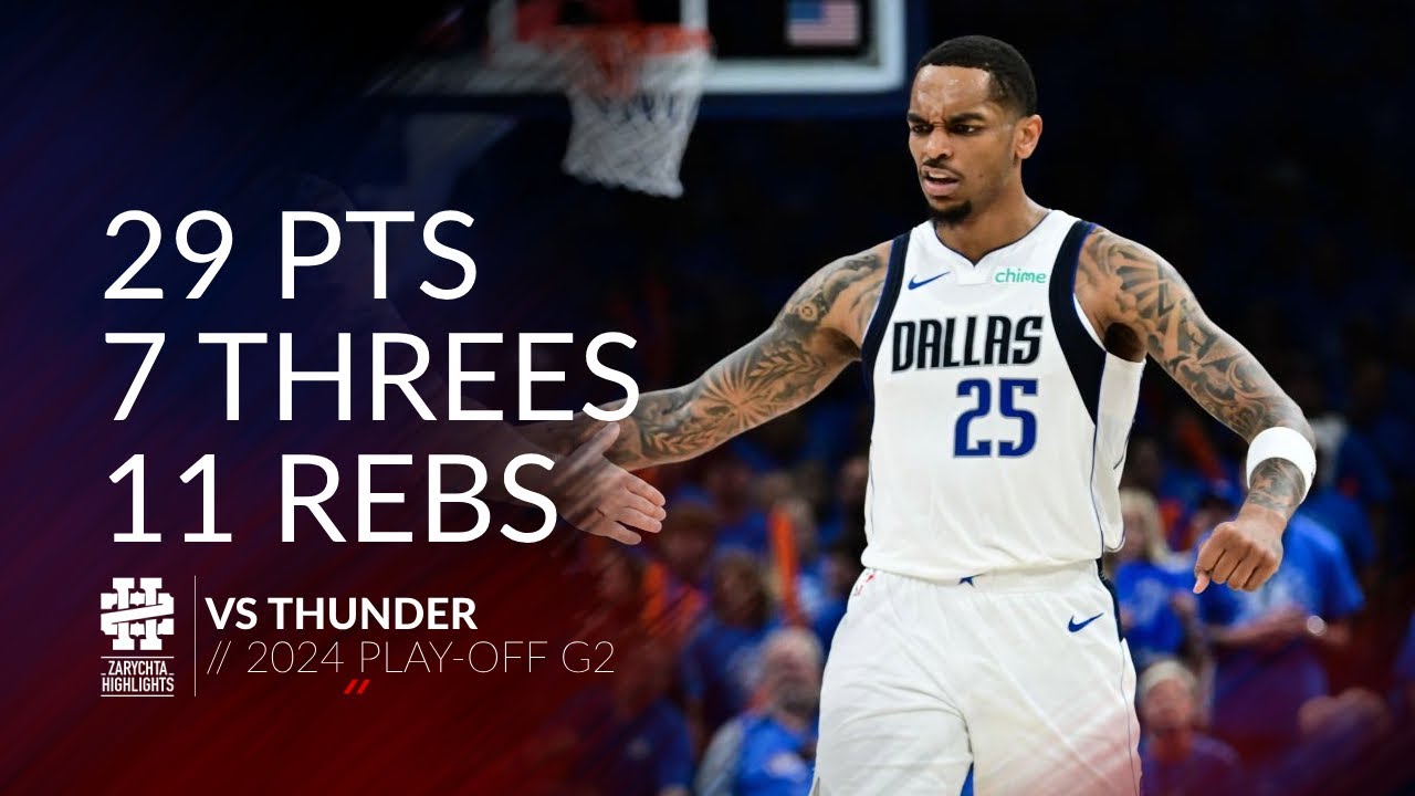 PJ Washington 29 pts 7 threes 11 rebs vs Thunder 2024 PO G2