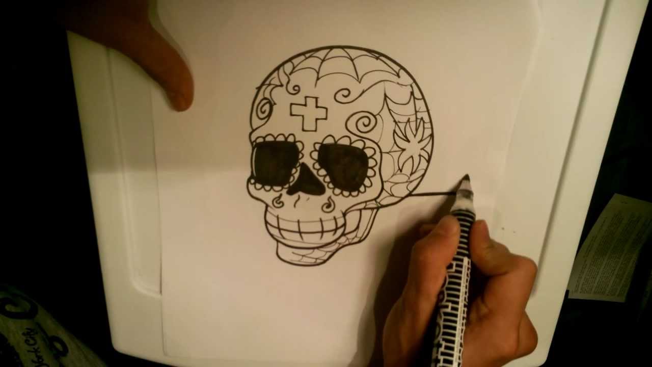 How to Draw a Sugar skull - Skull drawings