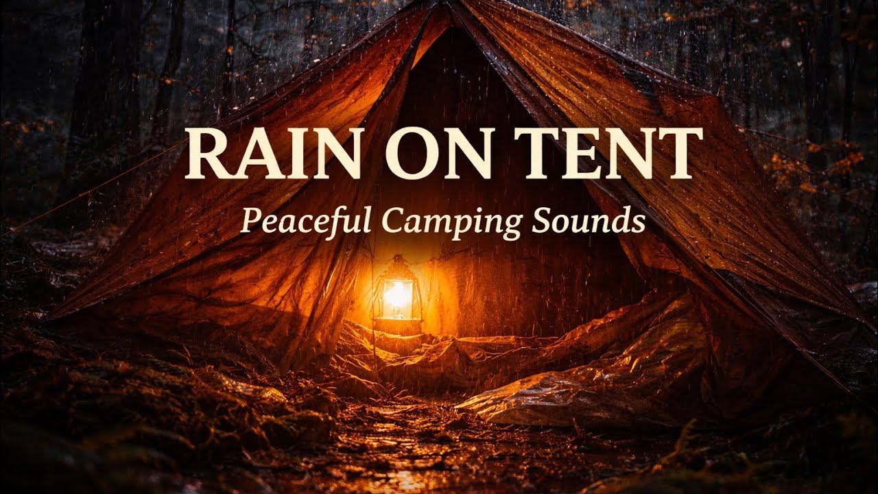 Cozy Rain on Tent Sounds for Meditation 🧘‍♀️ | Black Screen | Deep Relaxation| 1 Hour 🏕️🌧️