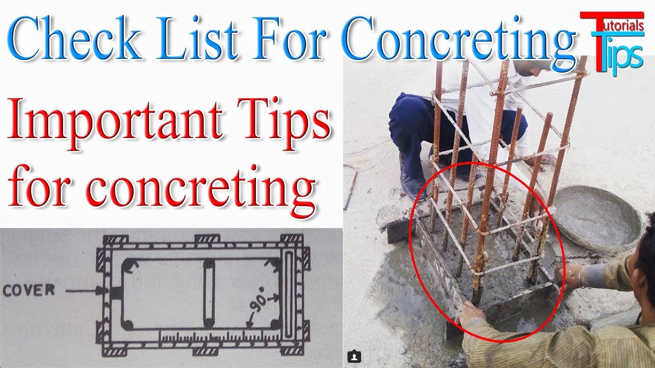 Check list for concrete work | Checklist for column casting