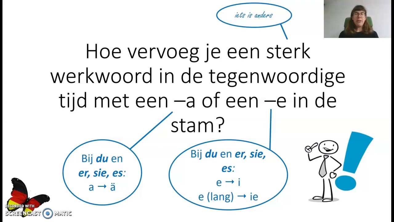 Sterke werkwoorden met een -a of -e in de stam
