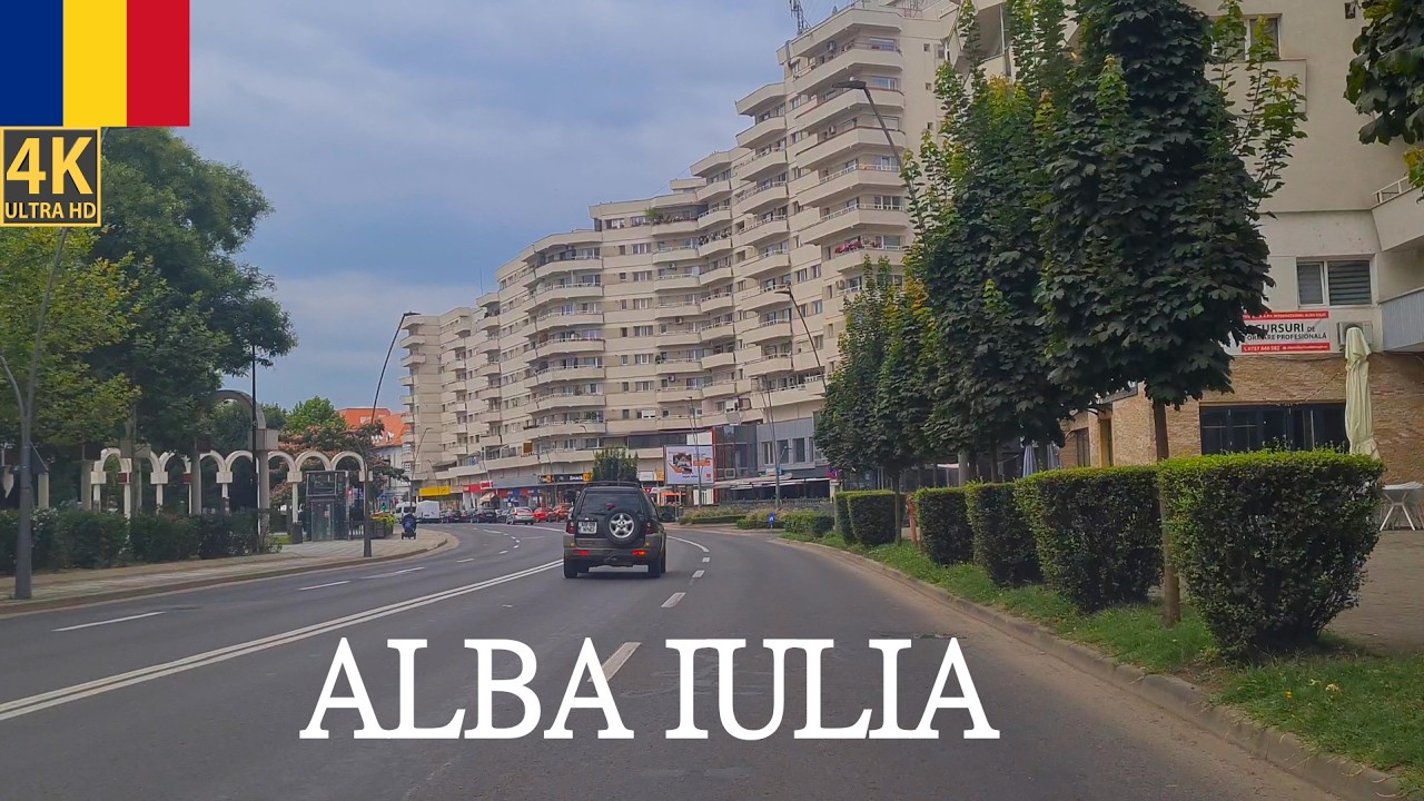 4K City Drive Alba Iulia Romania 4K