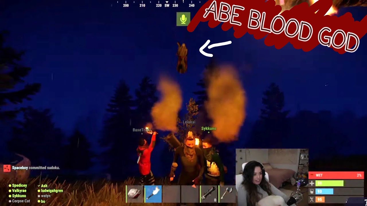 BaboAbe BLOOD GOD gave rockets to Valkyrae, Sykkuno, Friends | Forms Blood Cult | House Raid on RUST