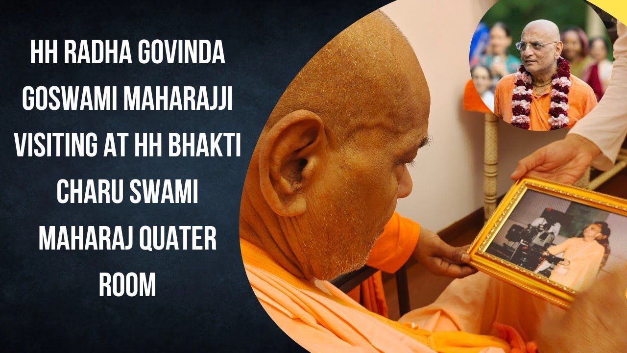 HH Radha Govinda Goswami Maharaj visiting at HH Bhakti Charu Maharaj quater room (ISKCON Ujjain)