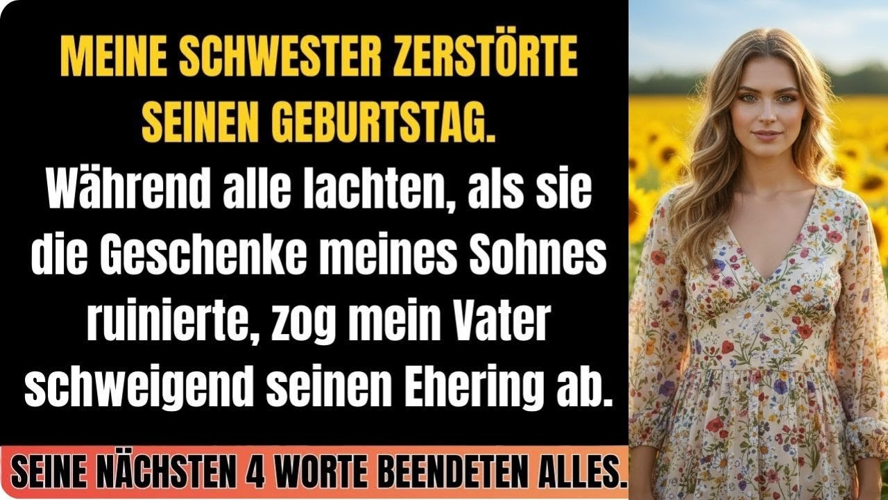 Meine Schwester zerstörte die Geschenke meines Sohnes und alle lachten – Dann stand mein Vater auf