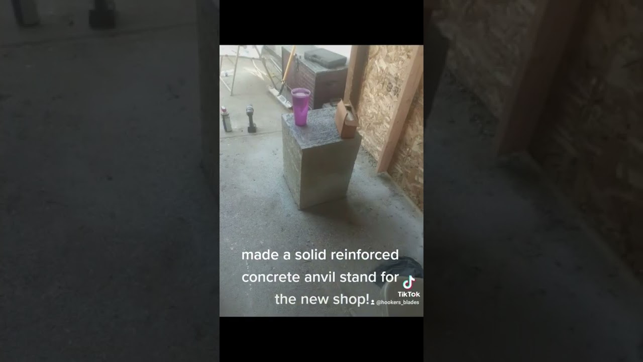 I made a rectangular concrete block to use as an anvil stand. old one way way too flimsy and weak.
