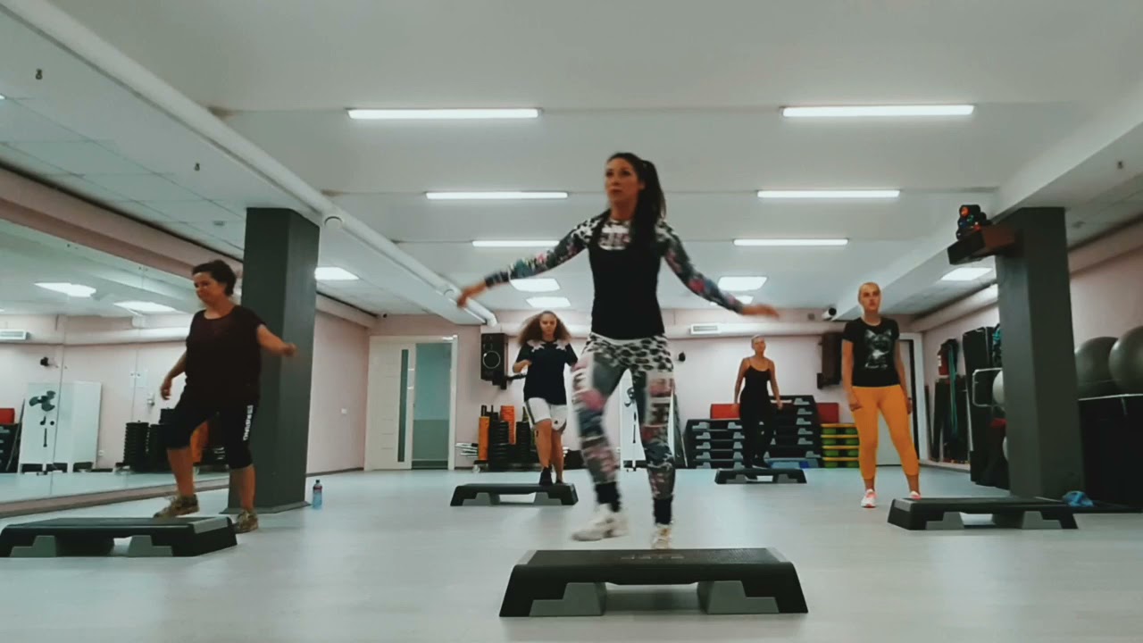 степ аэробика с раскладной на 32 счёта / step aerobics