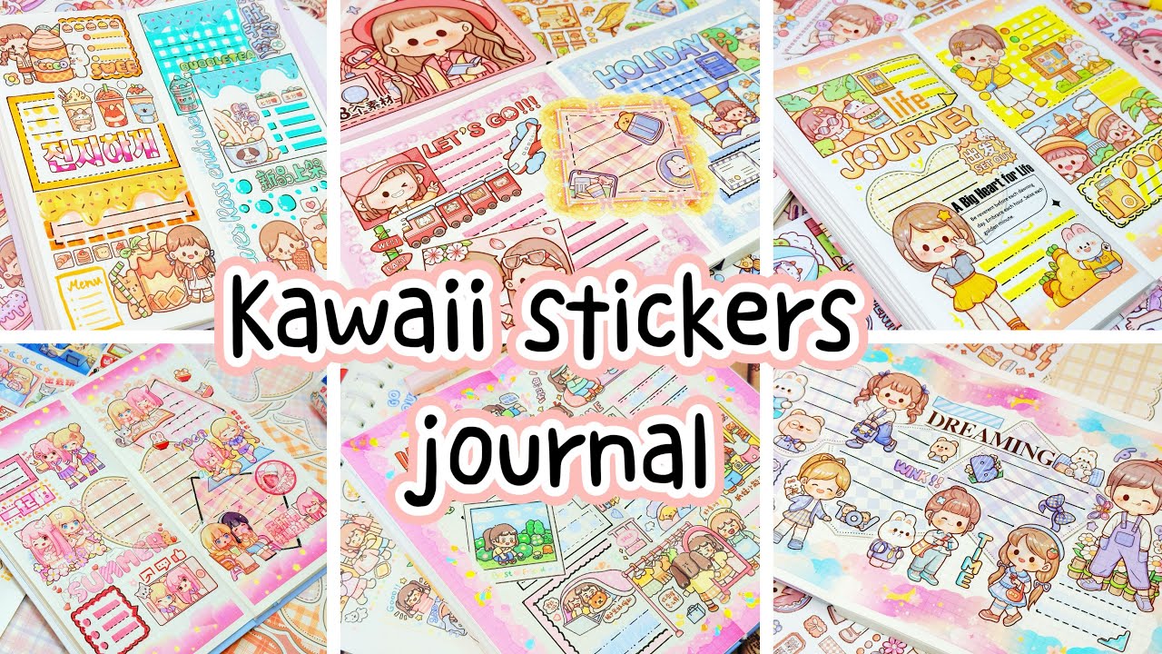 stickers journaling 💕cute kawaii sticker🌈 Immersive ASMR bullet journal | Compilation Ep.7