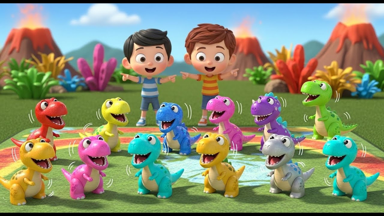 Twelve Little Toy Dinosaurs Roar Roar Roar | Counting to 12 & Dino Names for Kids