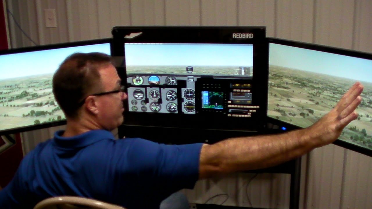 Redbird TD2 Simulator VFR pattern flight Cessna 182RG