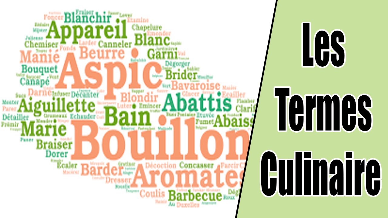 le vocabulaire culinaire professionnel