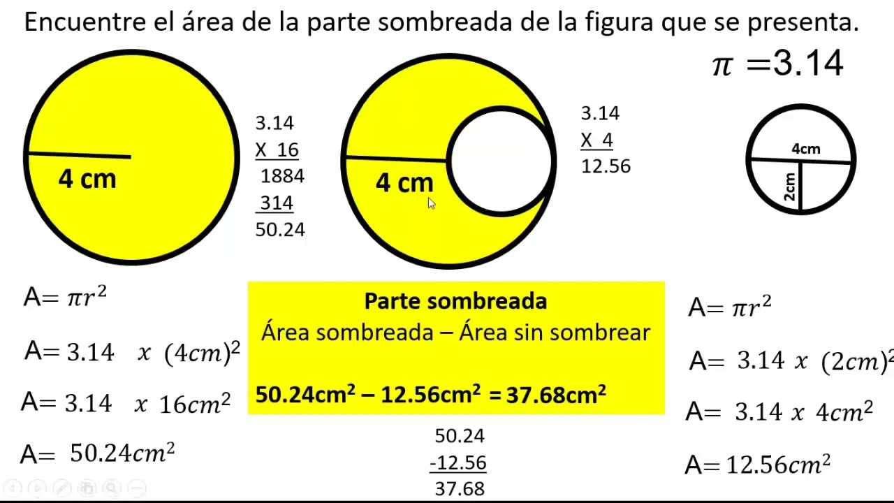 Área sombreada de un círculo