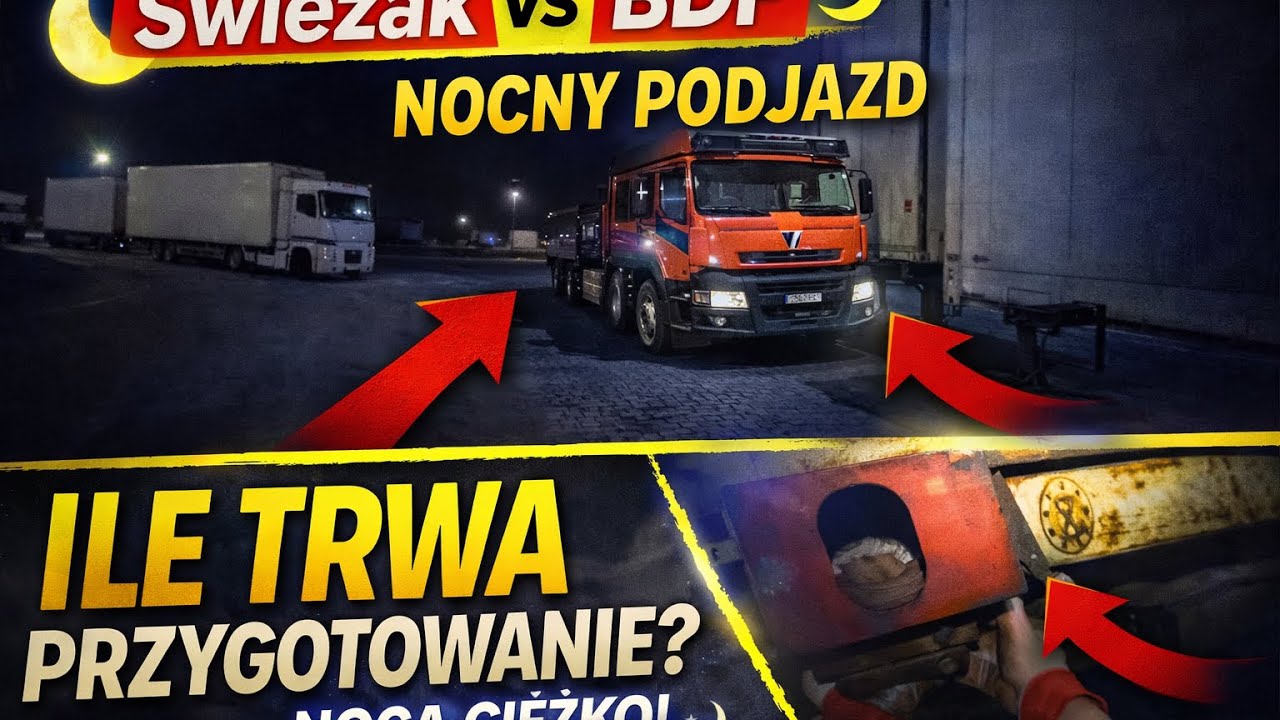 Dzień z życia kierowcy. Świeżak vs Tandem 🚛 Nocny podjazd pod kontenery BDF. Ile trwa przygotowanie?
