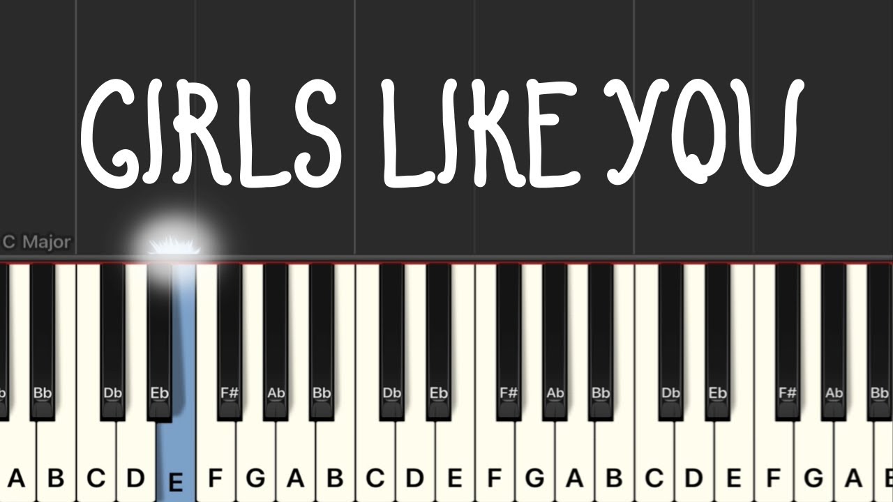Maroon 5 ft. Cardi B - Girls Like You Piano Tutorial | Medium 