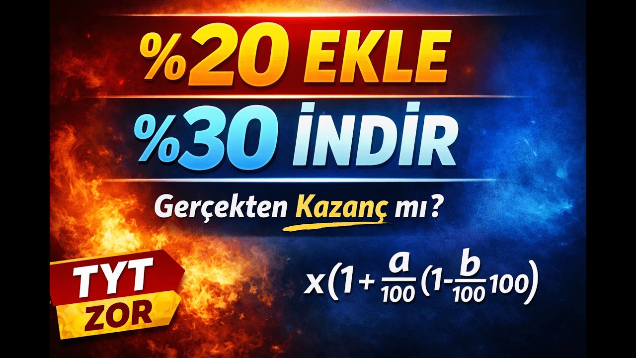 TYT - KPSS - AYT Matematik | %20 Ürün Ekleyip %30 İndirim - Gerçekten Karlı mı? (Yüzde Problemleri)