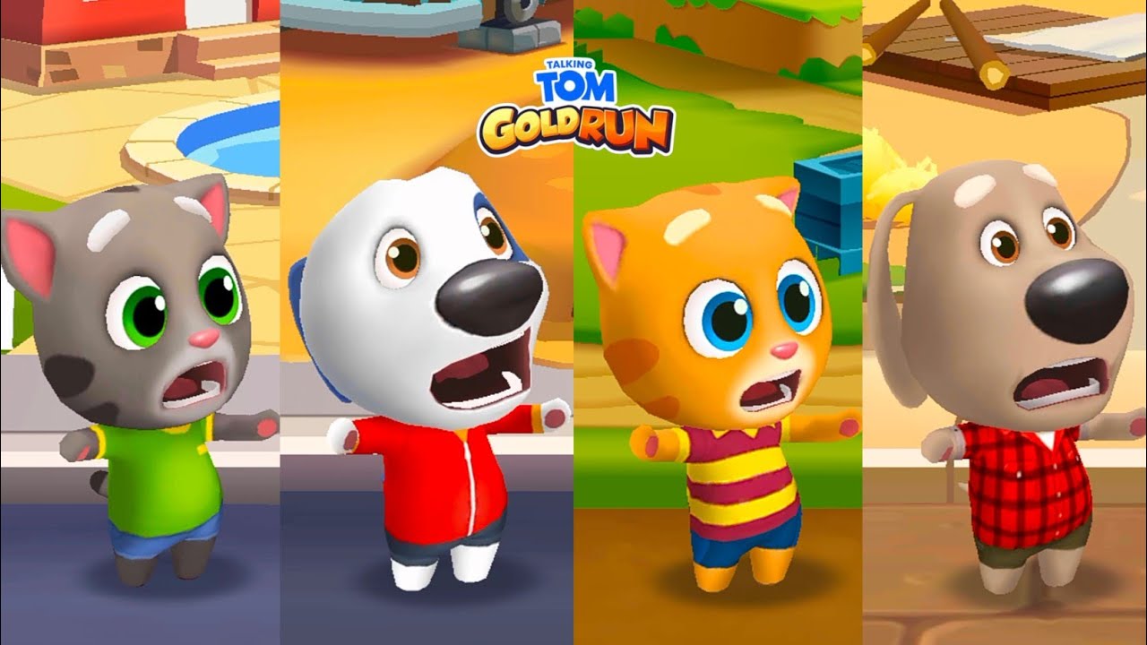 Talking Tom Gold Run - Talking Tom vs Talking Hank vs Talking Ginger vs Talking Ben Gameplay