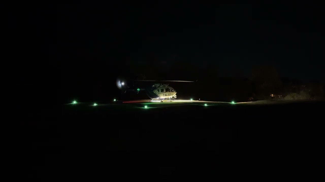 Geisinger Life Flight 4 taking off from Larksville helipad N483LF
