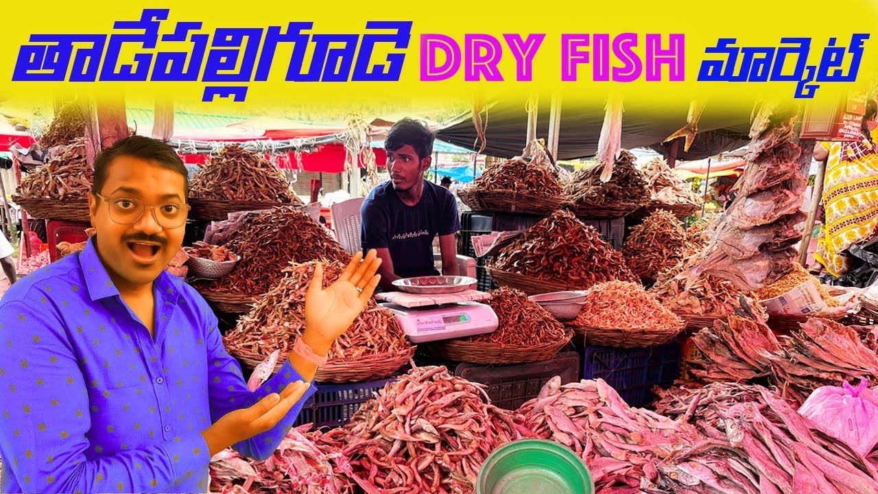 Tadepalligudem dry fish market || wholesale dry fish market Telugu || fish market Telugu