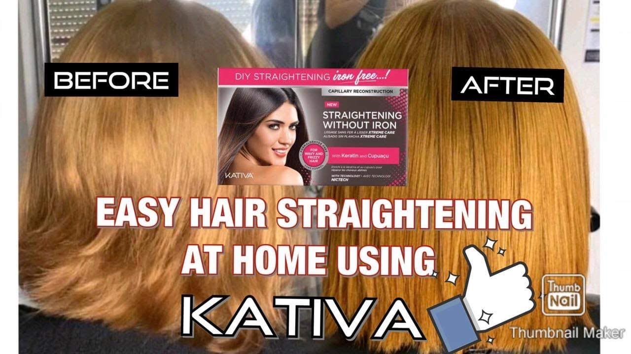 EASY HAIR STRAIGHTENING AT HOME| KERATIN| KATIVA