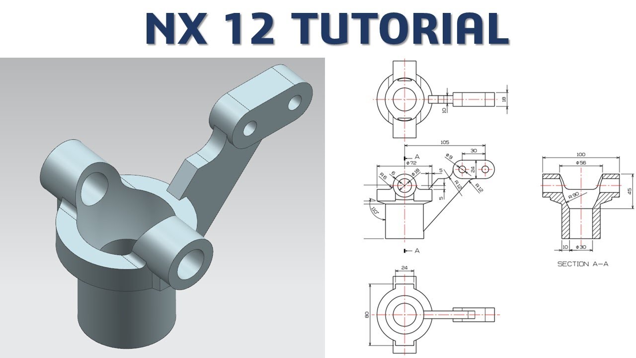 NX 12 Tutorial #47 | 3D Model Basic Beginners | CAD CAM TUTORIAL