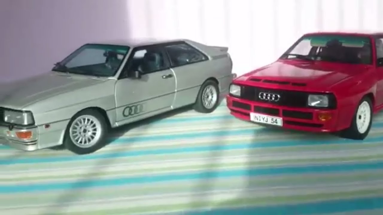 Audi Sport Quattro SWB Dealer Edition Red & Audi Quattro LWB 1988 AUTOart 1/18