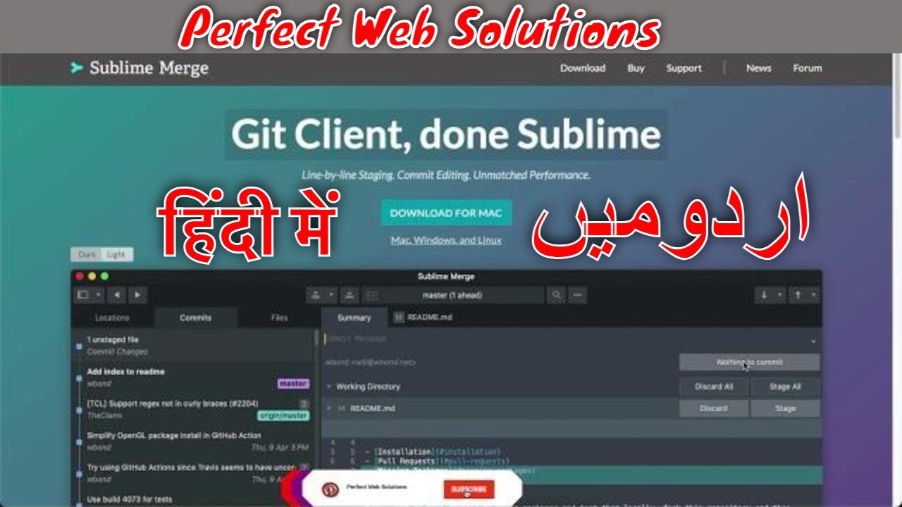 Web Development Crash Course in Urdu/Hindi: How to Use Sublime Merge | How to Use Sublime Packages