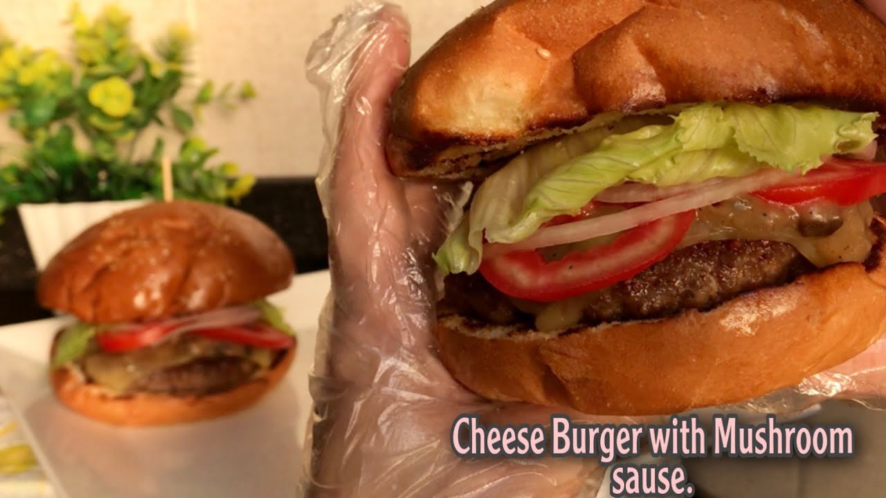طريقة عمل البرجر الامريكى على اصولة 🍔Cheese Burger with Mushroom sause