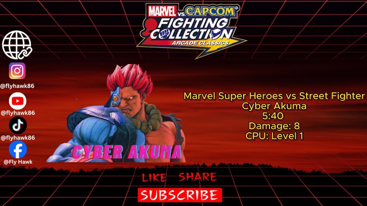 Cyber Akuma Speedrun | Damage 8, CPU 1 | MSH vs SF (MVC Collection)