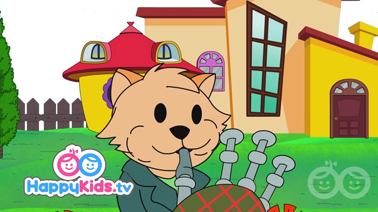 A Cat Came Fiddling | Nursery Rhymes | Happy Kids | Pattie and Pixie Show