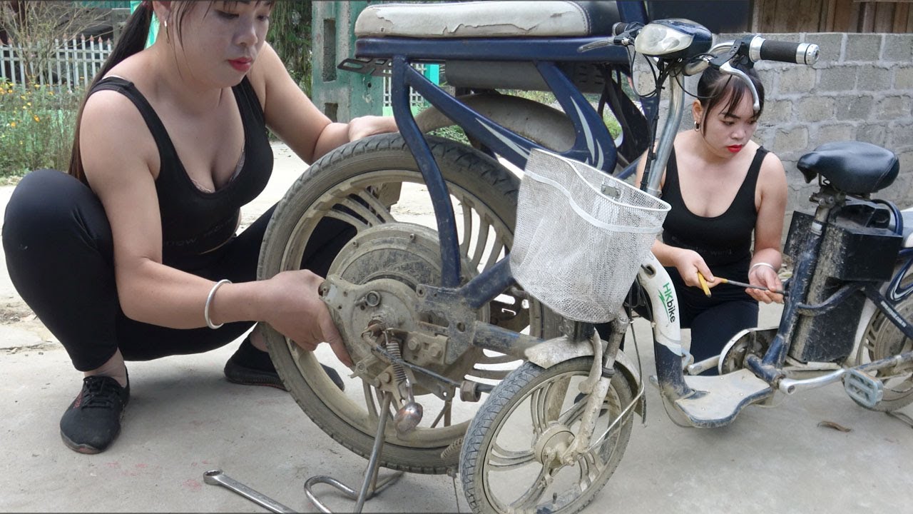 Repair technique - Genius Girl, Help student nephew repair maintenance, electric bicycle was damage