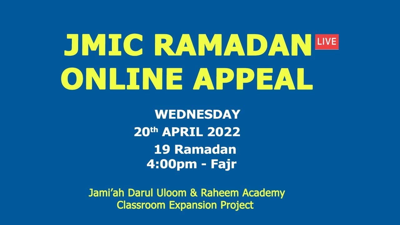 JMIC Ramadan Online Appeal 2022
