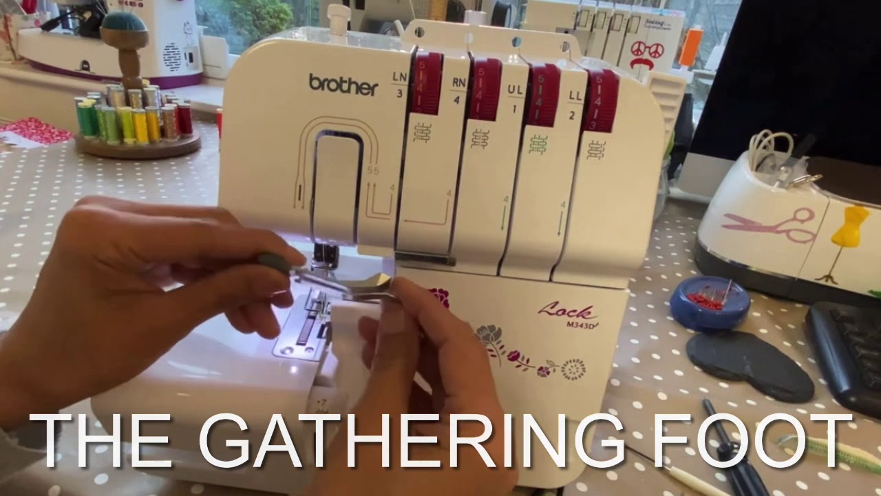 How to Create Gathers with a Gathering Foot on an Overlocker Brother M343D #sewwithabi #overlocker