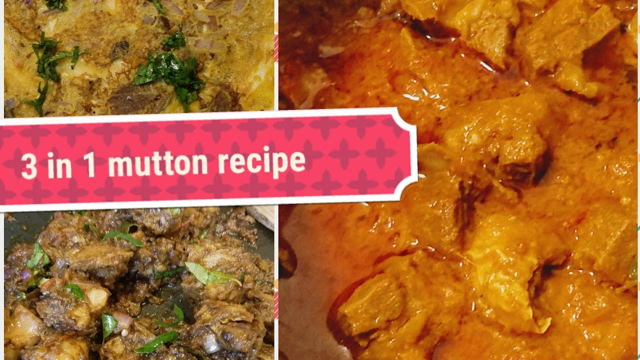 3 in 1 easy mutton recipe in TAMIL | Madurai salna | mutton sukka varuval | kari dosa