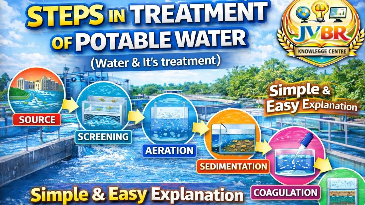 Potable Water Treatment Steps | Municipal Water Treatment | Water and it's treatment #chemistry