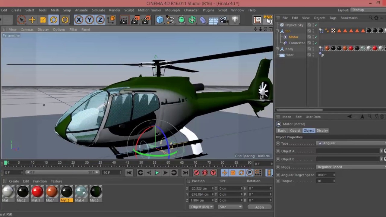 Cinema 4D Rigging helicopter tutorial
