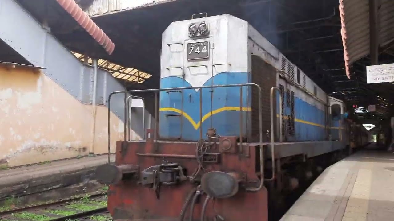Class M 4 No 744 Maradana to Panadura Train travelling from Maradana to Colombo Fort Full video